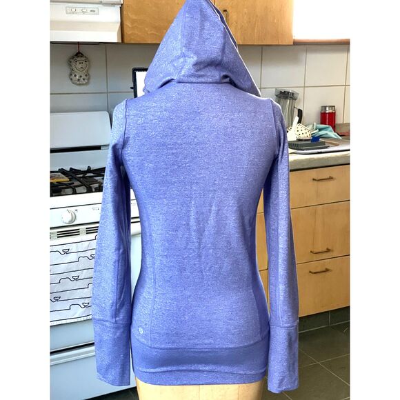 Lululemon Stride Hoodie Front Zip Heathered Purple Active Jacket Size 4 Cuffins - Picture 12 of 12